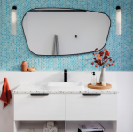 Capriccio Matte Black Asymmetrical Framed Mirror Capriccio Matte Black Asymmetrical Framed Mirror